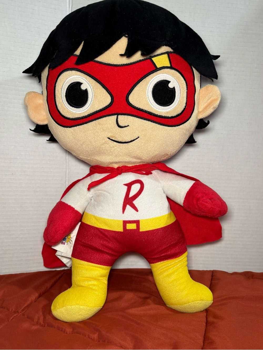 Popular Ryan’s World Super Hero Plush Pillow 18” Good Used Condition Sold As Is